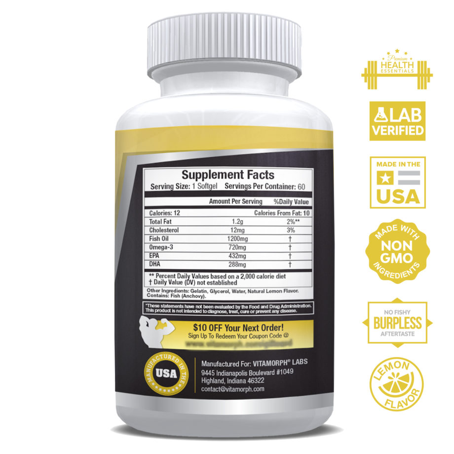 omega 3 fish oil epa dha supplement facts